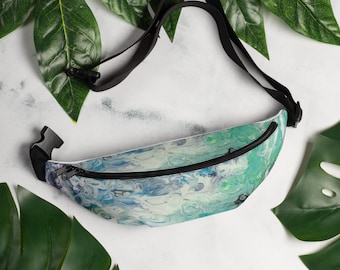 Women's Abstract Print Fanny Pack, Travel Hiking Waist Bag, money packing,