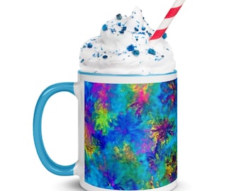 Slow coffee ritual Colored inside with Green or blue Handle