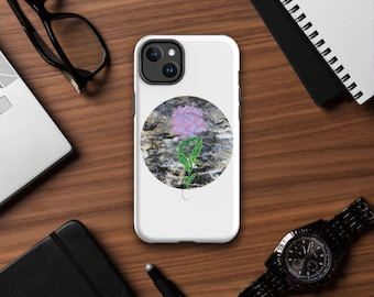Coque pour iPhone 14-17, motif rose, compatible MagSafe (mat/brillant)