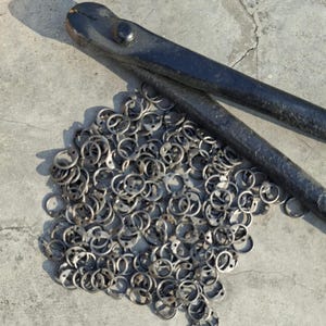 Riveted Chainmail Rings with Riveting Tool | Metal Chainmail Ring for Armor & Medieval Craft Supplies