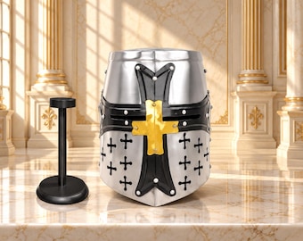 Special Templar Knight Helmet with Free Display Stand Gift for Him
