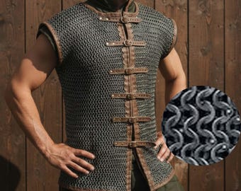 Aluminium Chainmail Haubergeon Sleeveless: 10mm 16 Gauge Flat Ring Riveted with Washer