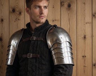 Gothic Vanguard Pauldrons – 15th Century Steel Shoulder Armor Pair for SCA & LARP