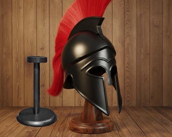 Corinthian Helmet : Warrior Medieval Helmet with Free Wooden Stand