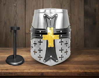 Special Templar Knight Helmet with Free Display Stand Gift for Him