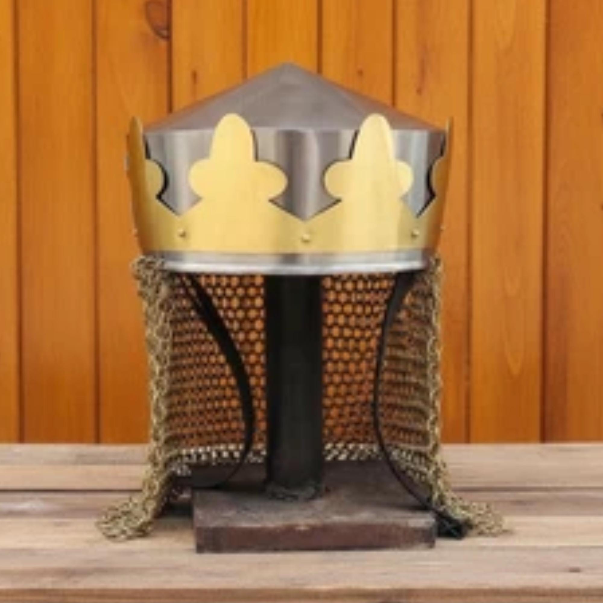 King Arthur Monty Python Helmet With Brass Butted Chainmail - Etsy