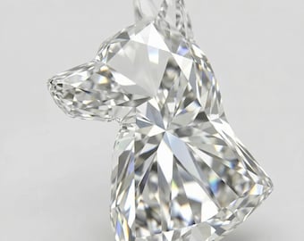 German Shepherd Shape Diamond Pendant | Lab Grown Diamond 14K Gold Pet Necklace