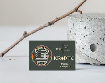 Custom Ham Radio QSL Card Template | Printable & Animated (Digital Download)