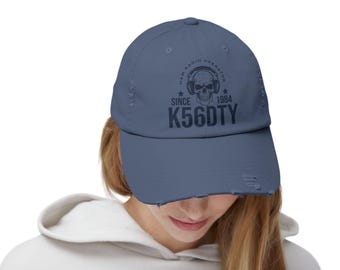 Ham Radio Hats - Knochen Schädel Distressed Unisex Hüttenmütze - Personalisiertes Geschenk für Männer