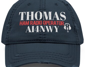 Gorra personalizada con indicativo de radioaficionado, gorra de papá bordada a medida, regalo para radioaficionados, gorra vintage desgastada