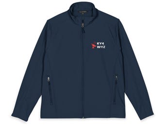Custom Ham Radio Jacket with Callsign Embroidery, Amateur Operator Soft Shell Coat