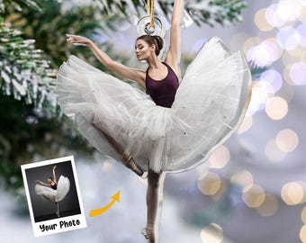 Lovely Little Ballerina Dancing Ballet - Personalized Acrylic Photo Acrylic Ornament, Holiday Tree Decoration, Keepsake Gift