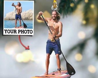 Custom Photo Ornament Gift For Player Surfboard - Personalized Photo Ornament Acrylic Ornament, Holiday Tree Decoration, Keepsake Gift