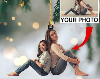 Custom Photo Sister Christmas Ornament, Gift for Sister Acrylic Ornament for Her Acrylic Ornament, Holiday Tree Decoration, Keepsake Gift