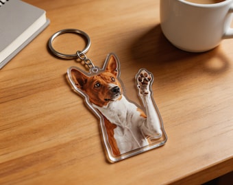 Custom Dog Photo Keychain Pet Lover Minimalist Memorial Gift Photo Keychain Ornament Magnet
