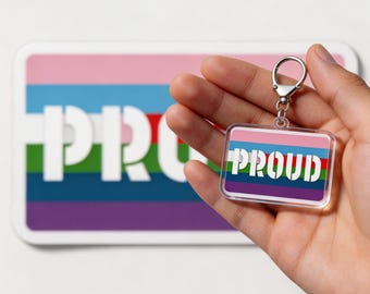 Llavero del Orgullo LGBTQ+ Accesorio Retro Rayas Regalo del Orgullo Llavero Foto Adorno Imán