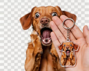 Personalized Dog Keychain Dog Lover Cute Photo Birthday Gift Photo Keychain Ornament Magnet