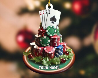 Personalized Poker Acrylic Ornament New Release