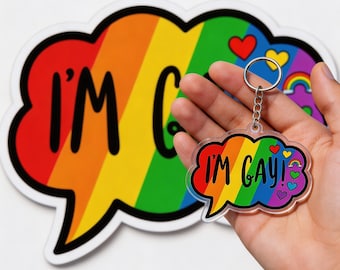 Llavero del Orgullo Gay LGBTQ Arcoíris Lindo Dibujo Animado Regalo Perfecto del Orgullo Llavero Foto Adorno Imán