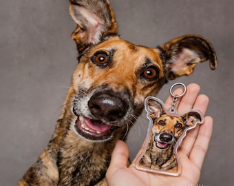 Personalized Dog Keychain Pet Portrait Cartoon Gift Photo Keychain Ornament Magnet