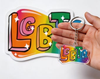 Llavero LGBT Accesorio Queer Arcoíris Retro Regalo Llavero Foto Adorno Imán