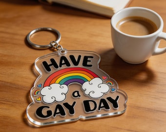 Llavero arcoíris LGBTQ Lindo regalo retro Orgullo Llavero con foto Adorno Imán
