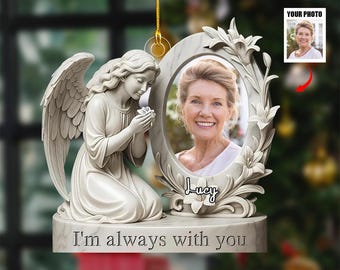 Personalized Angel Memorial Photo Christmas Ornament - Gift for Loved Ones Acrylic Ornament, Holiday Tree Decoration, Keepsake Gift