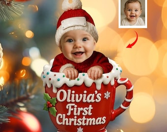 Baby’s First Christmas-Personalized Ornament-New Baby Holiday Acrylic Ornament, Holiday Tree Decoration, Keepsake Gift