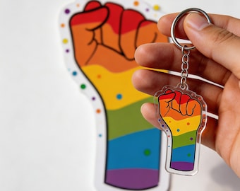 Llavero del Orgullo LGBTQ+ Accesorio Retro Arcoíris Regalo Perfecto del Orgullo Llavero Foto Adorno Imán
