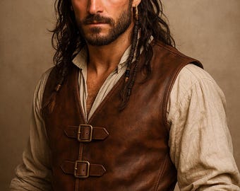 Handmade Leather Buckle Vest | Steampunk Pirate Cosplay