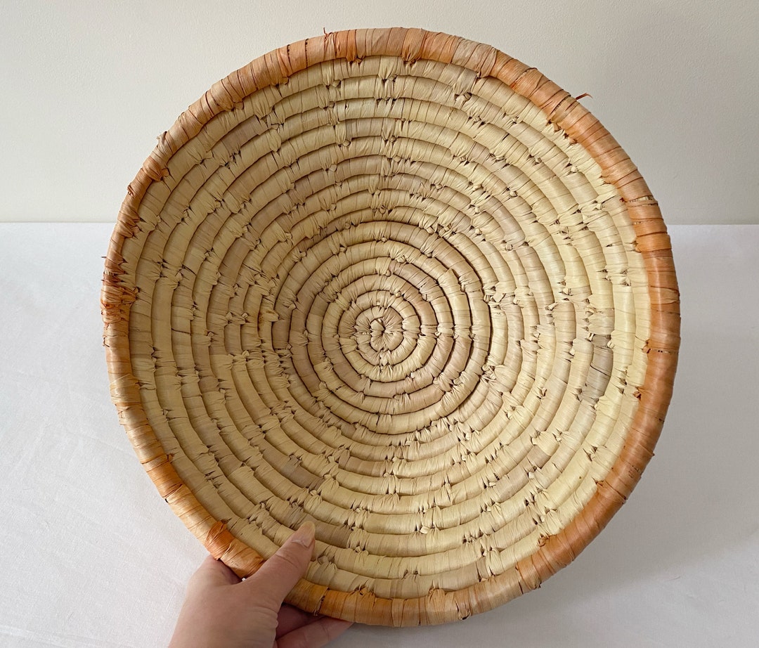 12 Vintage Coiled Grass Basket / Trinket Basket / Boho Etsy