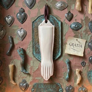 Arm Ex Voto | Handmade Porcelain w/ Pink Glaze | Inspired by 1800s Italian Votive Objects