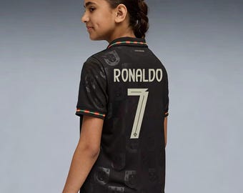 Camiseta de edición especial para niños de Cristiano Ronaldo #7 de Portugal / Equipación de fútbol juvenil personalizada / Regalo para los fans de CR7