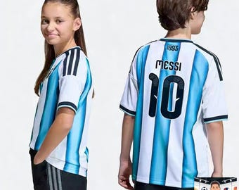 Camiseta infantil inspirada en Argentina Messi #10 2025 / Nombre y número personalizados / Kit de fútbol de la MLS / Regalo para fanáticos de los Whitecaps / Adultos S-2XL Niños 4-12 años