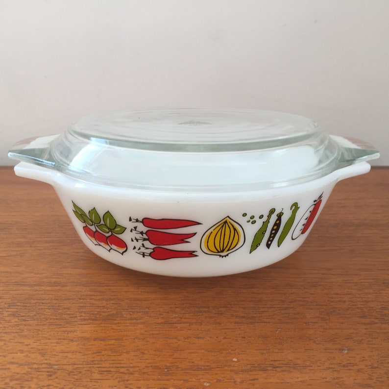 JAJ Pyrex Harvest Small Round Casserole Dish With Lid 1 pint Etsy