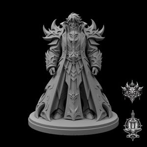 Infernal Academy Master STL File for 3D Printing, Dark Fantasy Mage Miniature, Resin RPG Boss Figure
