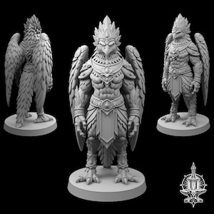 Garuda Miniature STL | Mythological Bird Warrior, Fantasy RPG Guardian (Digital Download)