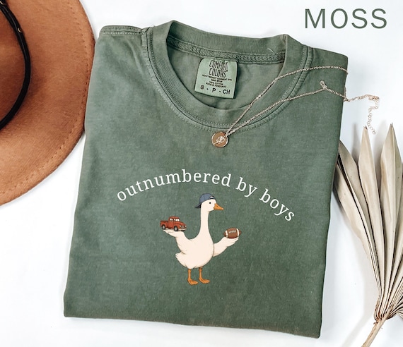 Outnumbered by Boys Comfort Colors Shirt, Funny Goose Mama Shirt, Outnumbered by Sons Gift, Mom Goose Shirt