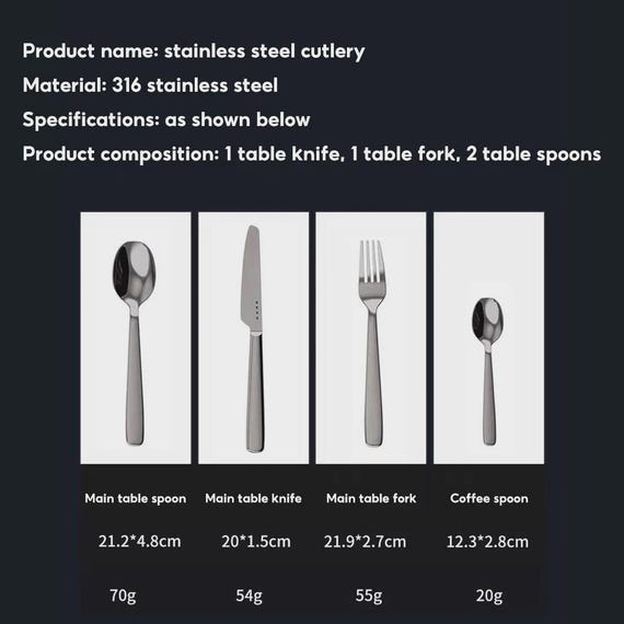 SMEG Premium 4-piece Dinner Cutlery Set Stainless Steel Home Hotel