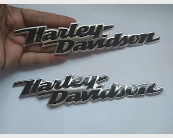 Emblema de tanque de motocicleta de 20 cm con escritura en aluminio cromado, par 3D