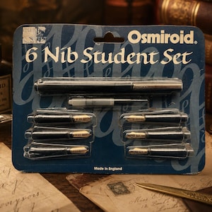 Lot de 6 stylos plume Osmiroid vintage pour étudiant fabriqués en Angleterre