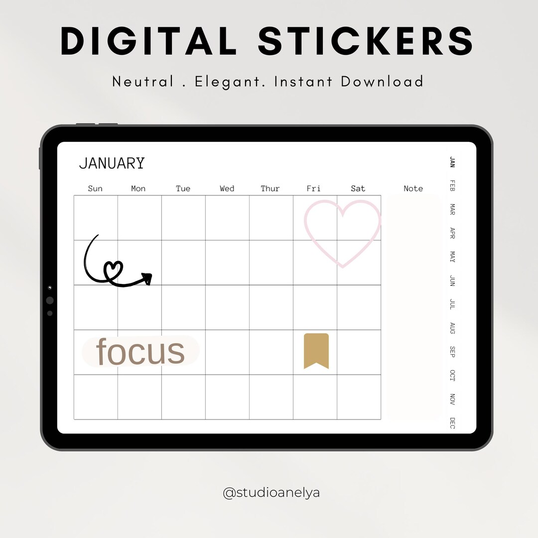 Minimal Self Care Stickers PNG | Goodnotes Digital Stickers | Wellness ...