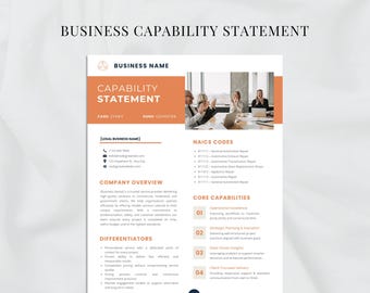 Business Capability Statement Template | Marketing Statement | Corporate Flyer | Company Profile (A4 + US Letter) | Government Contractor