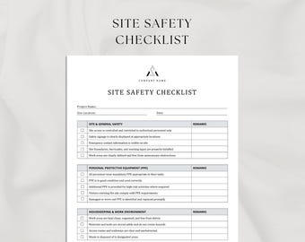 Construction Site Safety Checklist – Job Site Safety Inspection & Compliance Template | Work Site Safety | Printable + Editable (MS-Word)