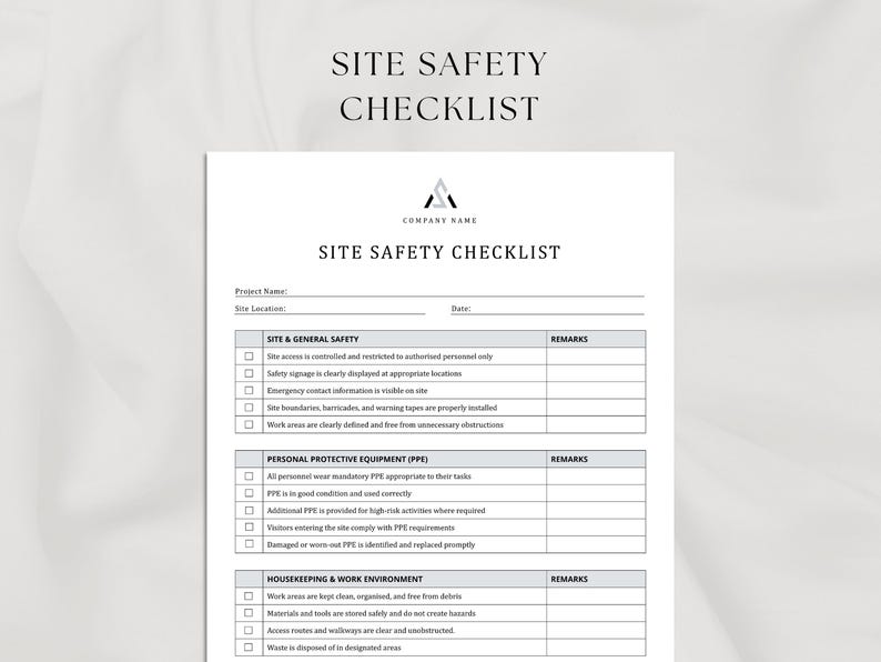 Construction Site Safety Checklist – Job Site Safety Inspection ...