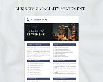 Capability Statement Template | Business Marketing Statement | Corporate Flyer | Company Profile (A4 & US Letter) | Government Contractor