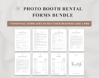 Photo Booth Business Forms Bundle | Photo Booth Contract Template | 360 Booth Rental Agreement | Event Business Forms | Canva Editable
