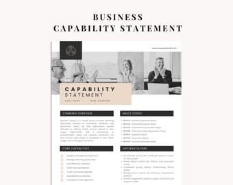 Business Capability Statement | Marketing Statement | Corporate Flyer Template | Company Profile (A4 & US Letter) | Government Contractor