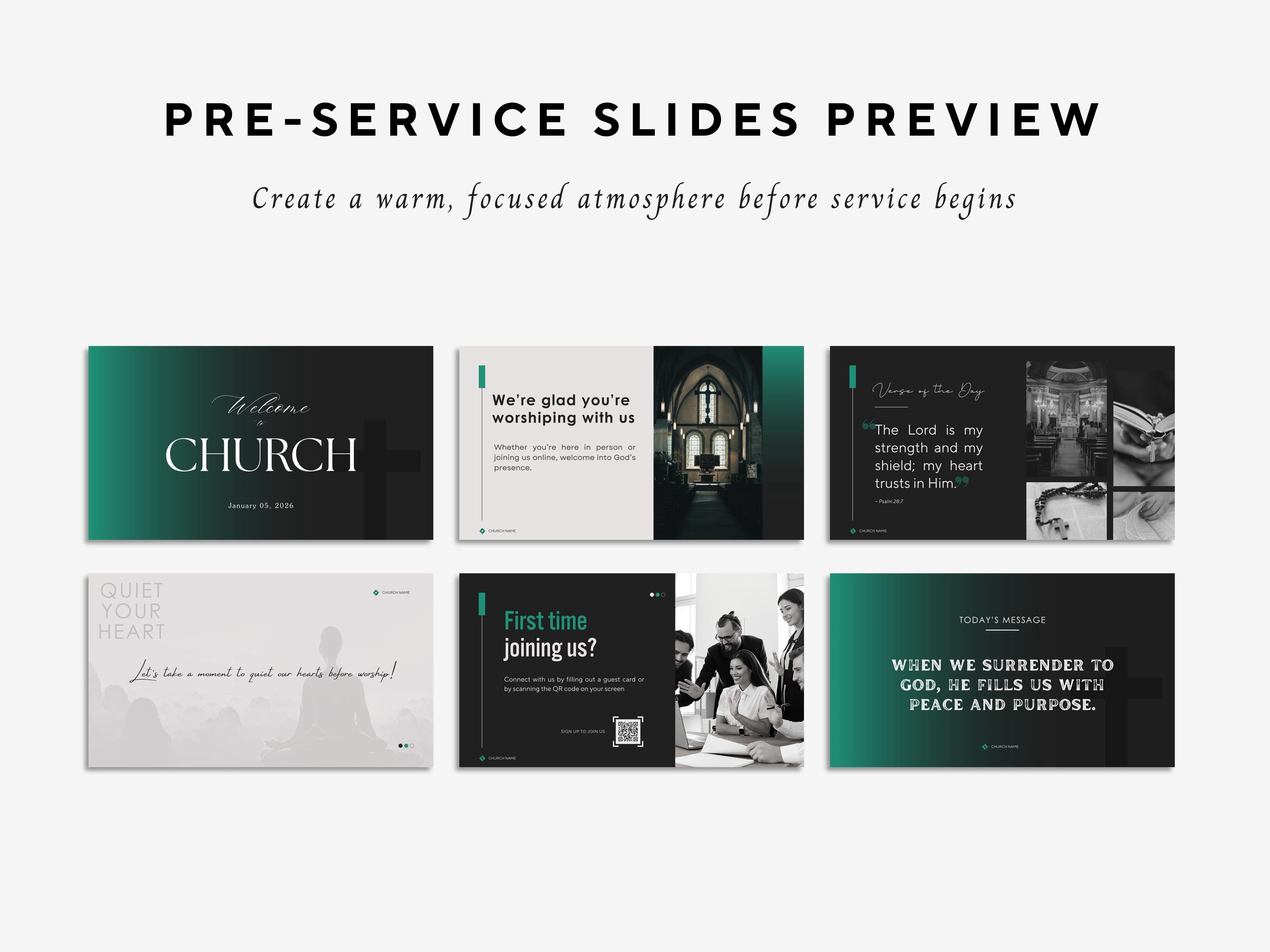 30 Church Announcement & Pre-service Slides Template | Modern Church ...