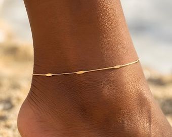 Gold Snake Chain Anklet Dainty Minimalist Beach Anklet Waterproof Stainless Steel Anklet Adjustable Summer Anklet Gift for Her
